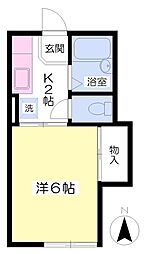 サンサーラ 1Kの間取図画像