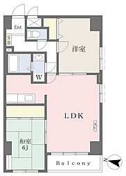 アーバンコート白山 2LDKの間取図画像