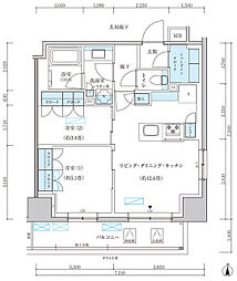 パークアクシス池袋イースト 2LDKの間取図画像