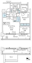 シーズンフラッツ町屋 2LDKの間取図画像