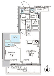 パークアクシス錦糸公園 1LDKの間取図画像