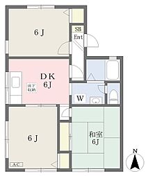 セピアハイム2 3DKの間取図画像