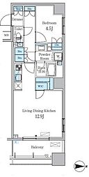 パークキューブ亀戸 1LDKの間取図画像