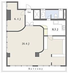 秀和六本木レジデンス 2Kの間取図画像