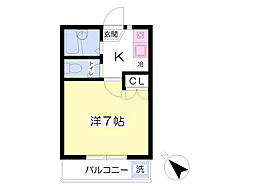 パルナシウス 1Kの間取図画像