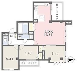 エスペリアM水車橋 3LDKの間取図画像