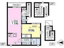 Pinewood代々木 1LDKの間取図画像