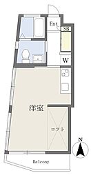 BELLEQuatre ワンルームの間取図画像