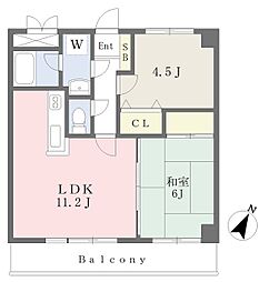 ベルジュ用賀 2LDKの間取図画像