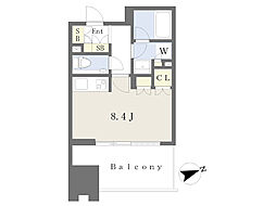大崎ガーデンレジデンス ワンルームの間取図画像