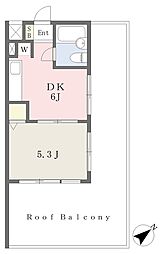 マンション御殿山 1DKの間取図画像