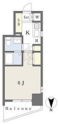 コージーコート御殿山 1Kの間取図画像