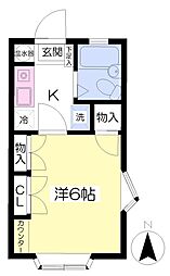 メゾン大野II 1階1Kの間取り