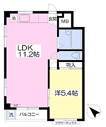 ピアシティーハタノ 1LDKの間取図画像