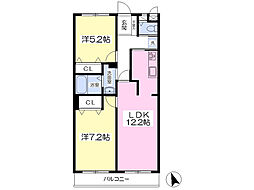 キャピタル深大寺 2LDKの間取図画像