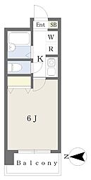 第6秋本ビルスカイヒルズ武蔵野 1Kの間取図画像