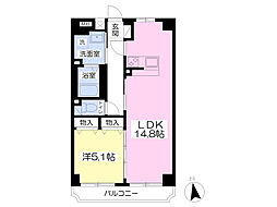 エスポワール三鷹 1LDKの間取図画像