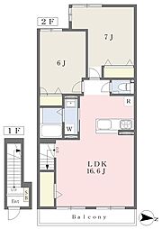 ハーモニックガーデン三鷹 2LDKの間取図画像