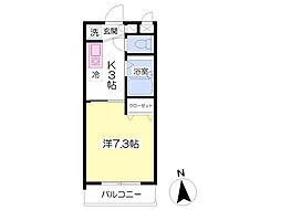マンションN80 1Kの間取図画像