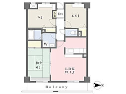 アイル連雀 3LDKの間取図画像