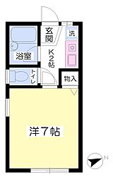 カーサもちの木 1Kの間取図画像