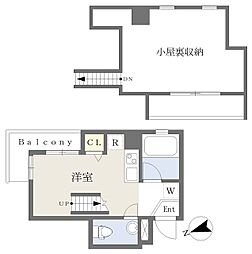 グランアセット武蔵小金井 1Kの間取図画像
