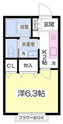 ブラウン21 1Kの間取図画像