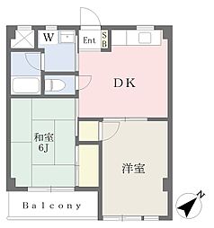 グランドヒル井の頭 2DKの間取図画像