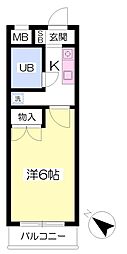 ヒオレ八王子 1Kの間取図画像