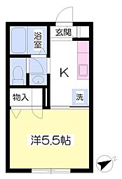 エクセルエイト 1Kの間取図画像