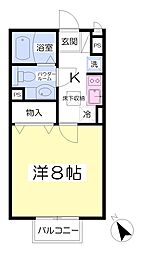 クレール21 1Kの間取図画像