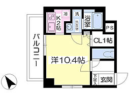 らくりーぶ21聖蹟桜ヶ丘 1Kの間取図画像