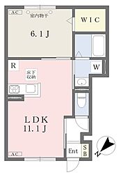 ガーデニアテラス・サウス 1LDKの間取図画像