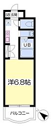 ヒルサイド柚木 ワンルームの間取図画像