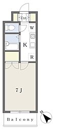 アドバンス明神町A棟 1Kの間取図画像