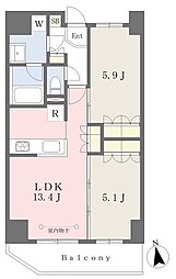 プランタンSAKURA 2LDKの間取図画像
