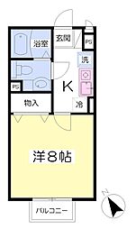 クレール21 1Kの間取図画像