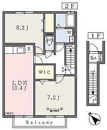 T-ThreeA 2LDKの間取図画像