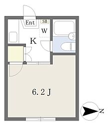 丸武コーポ 1Kの間取図画像