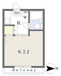 丸武コーポ 1Kの間取図画像