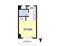 レスパス八王子 ワンルームの間取図画像
