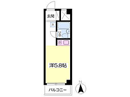 レスパス八王子 ワンルームの間取図画像