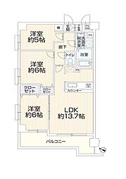 センチュリーめじろ台 3LDKの間取図画像