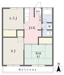 久保田マンション 3DKの間取図画像