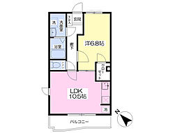 ウエストヒルズ 1LDKの間取図画像