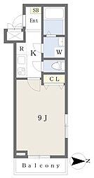 シャトーライフ立川1 1Kの間取図画像