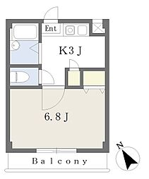 ファインフラット 1Kの間取図画像