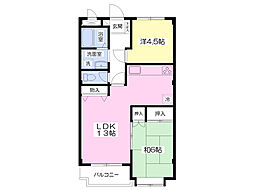 ドエル日野 2LDKの間取図画像