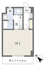 ガーデンビュー石神C聖蹟 ワンルームの間取図画像