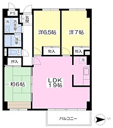 アジャンタ調布2 3LDKの間取図画像